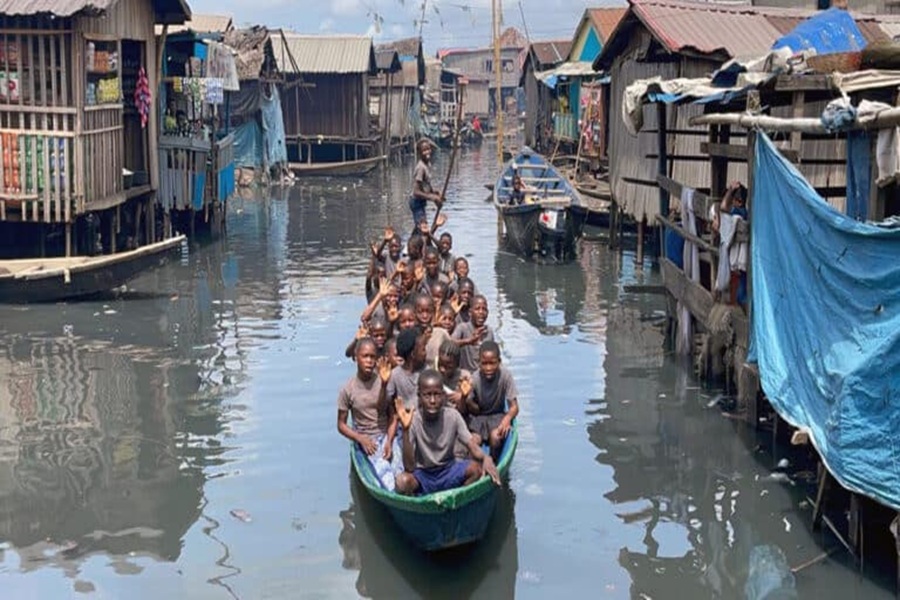Waterfront community in Lagos, Nigeria, representative of digital inclusion research.
